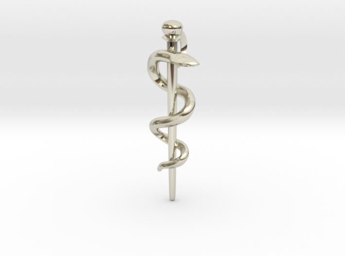 Snake rod pendant - symbol of medicine 3d printed