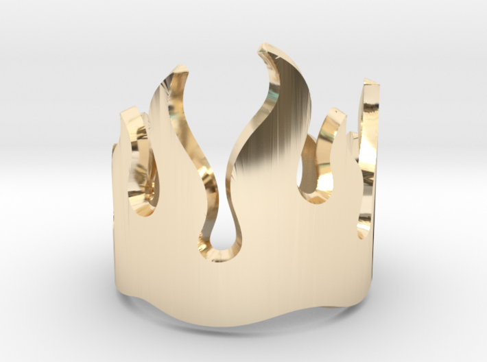GOLD FLAME RING 3d printed