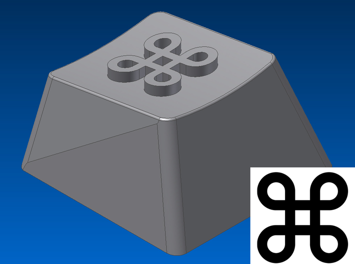 Mac Command Keycap (R1, 1x1) 3d printed