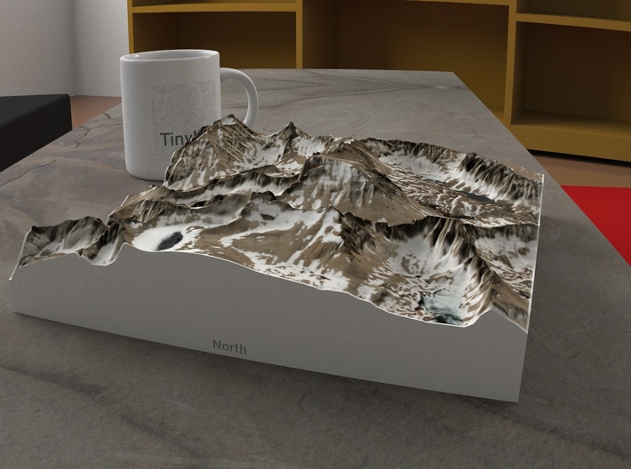 Mt. Whitney (new), California, USA, 1:25000 3d printed 