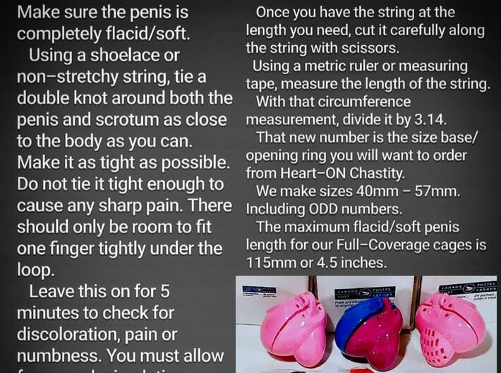 P11 "Contained" Front by Heart-ON Chastity  3d printed How to choose a size