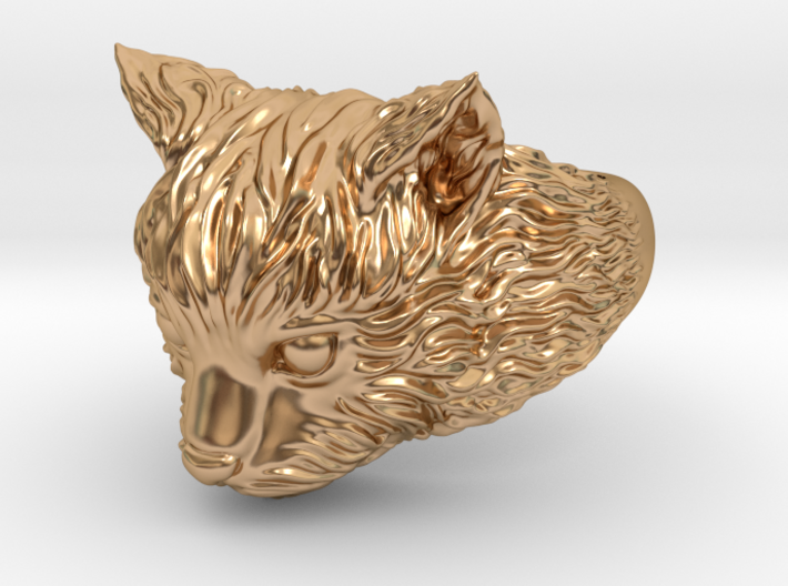 Cute and fluffy cat ring, size 6.5 3d printed