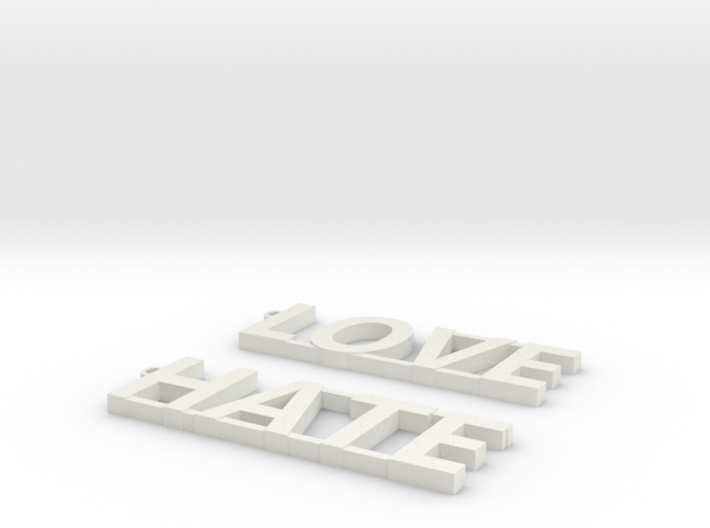 LOVE/HATE Modern Earrings!!! 3d printed