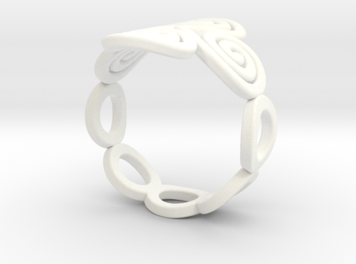 4 Spirals &amp; Ovals Ring (Closed version ) - Size 17 3d printed