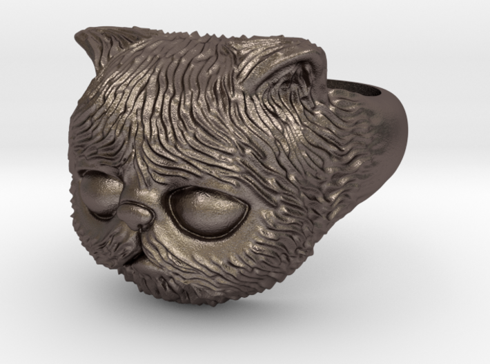 Persian kitten ring size 7 3d printed