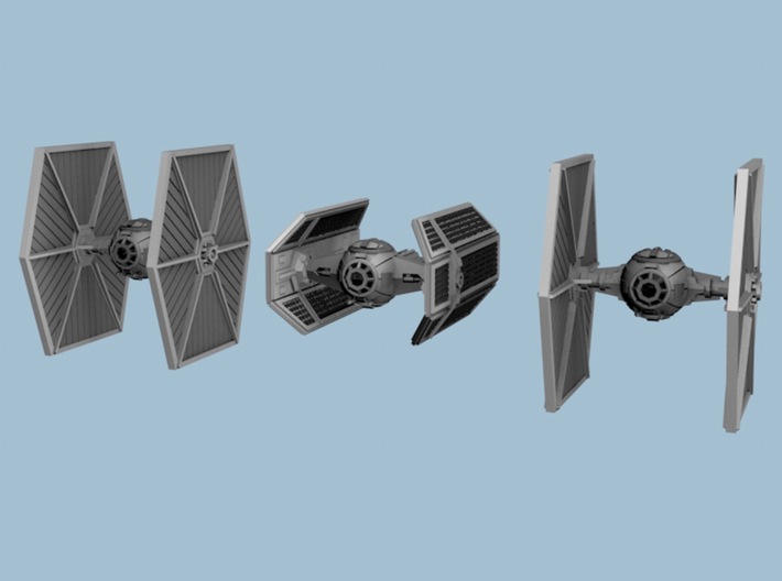 1/350 Tie Fighter Trench Run Three Pack 3d printed 