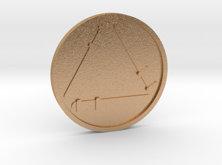 Three of Wands Coin 3d printed