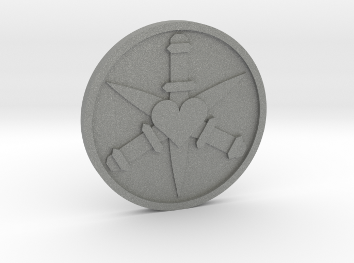 Three of Swords Coin 3d printed