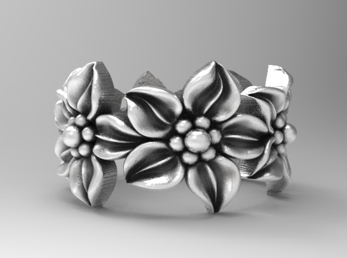 Flower ring size 8.5 3d printed
