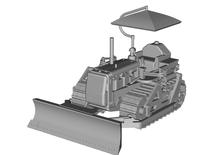 1/72 scale D47U bulldozer 1950's 3d printed 