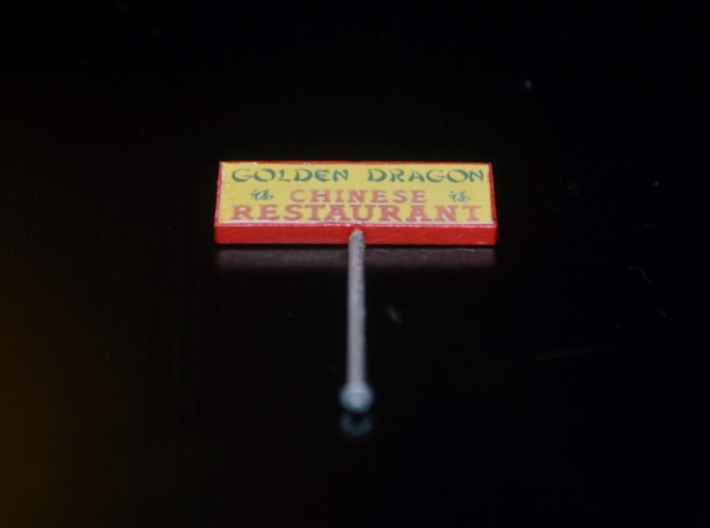 N-Scale Restaurant Sign 3d printed Production Sample - Painted