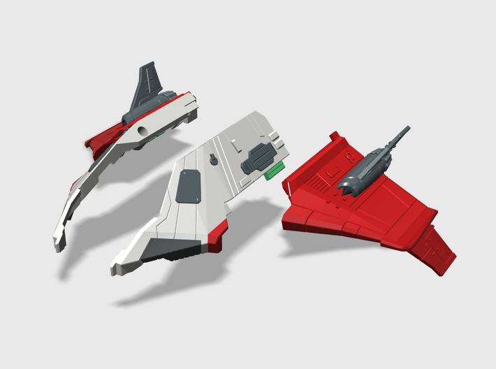 Tetrajet Ramjet wings & boosters 3d printed 