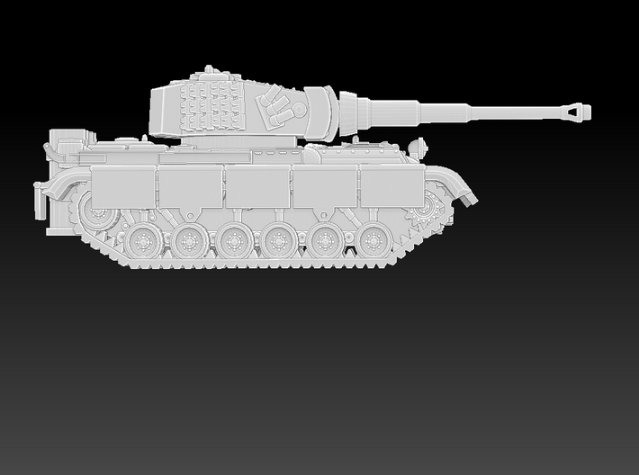 Vehicle Series: Tiger Tank Turret 3d printed Model when used with Generic Tank Frame model (not included)