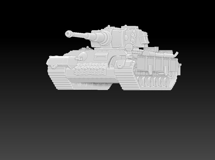 Vehicle Series: Tiger Tank Turret 3d printed hen used with Generic Tank Frame model (not included)