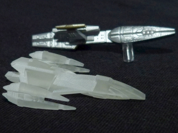 Andorian Interceptor 1/1000 3d printed Attack Wing Version, Smooth Fine Detail Plastic with Attack Wing Kumari Class.