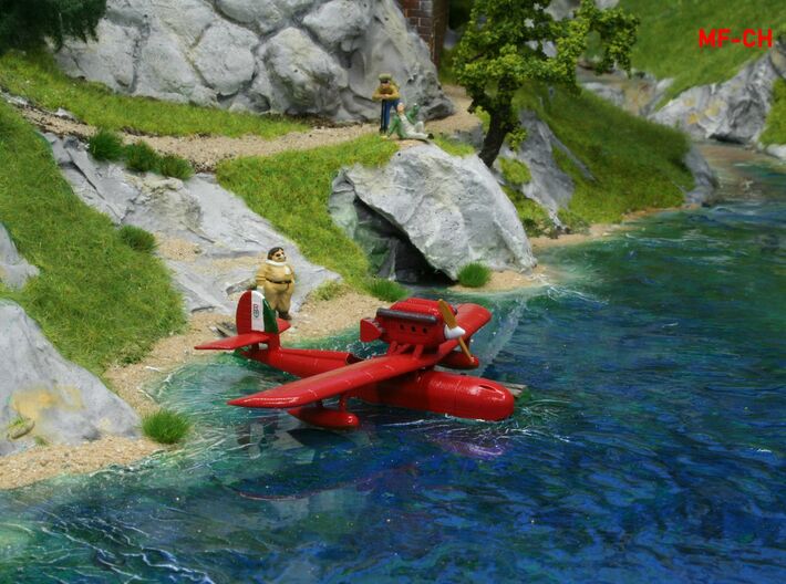 Hydravion de Porco Rosso posé sur la mer 3d printed 