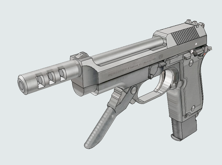 M93R Muzzle Flashhider (14mm Self-Cutting) 3d printed 