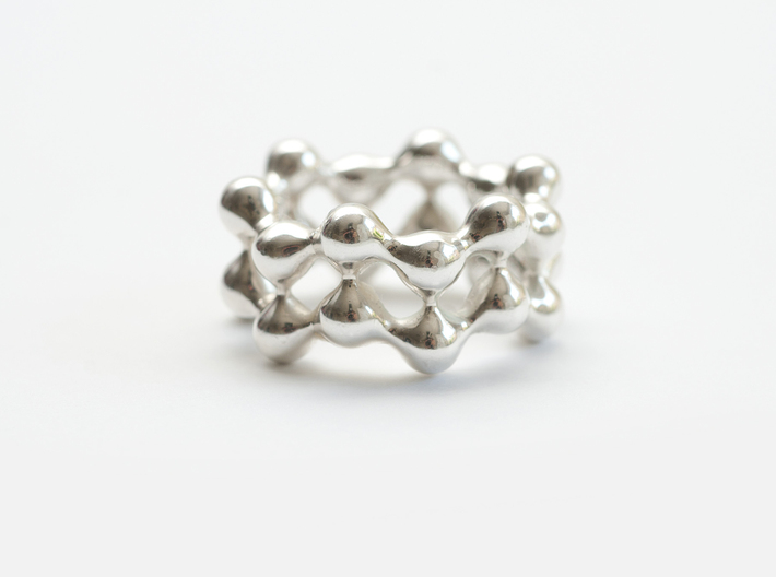 Liquid Ring 3d printed Printed in Fine Detail Polished Silver