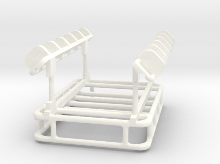 Roof-rack and steps for 1/32 Welly trucks 3d printed