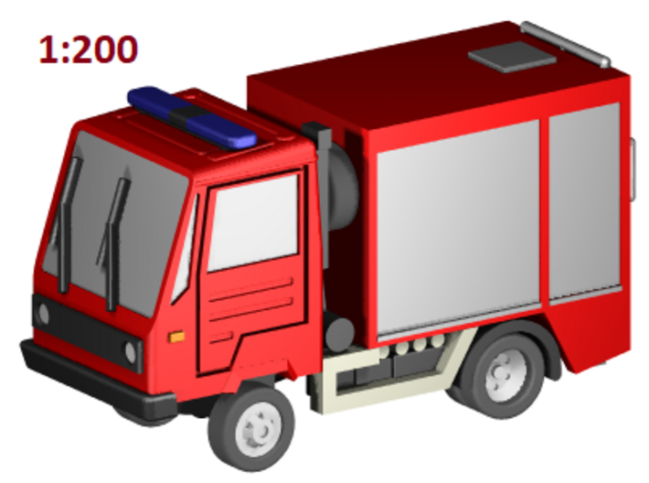 Multicar-Feuerwehr 1:200 3d printed 