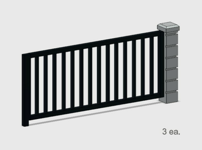 5' x 10' Rod Iron Fence Section - 3X. 3d printed Part # RIF-005