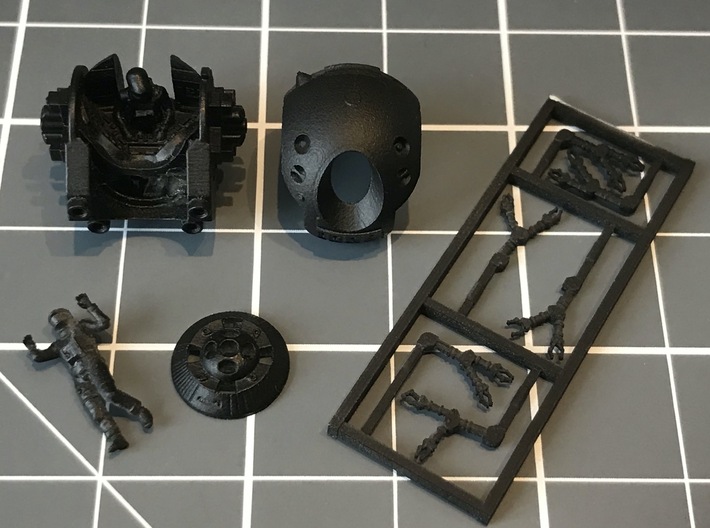 2001: an Odyssey. EVA Pod 1:144, vers B, closed 3d printed Some of the parts primed in black
