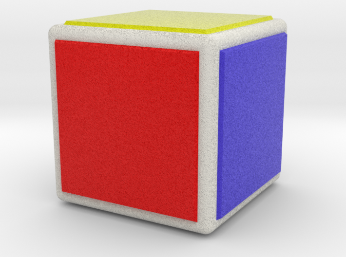 0844 Cube (Faces&amp;full color, 5 cm) 3d printed