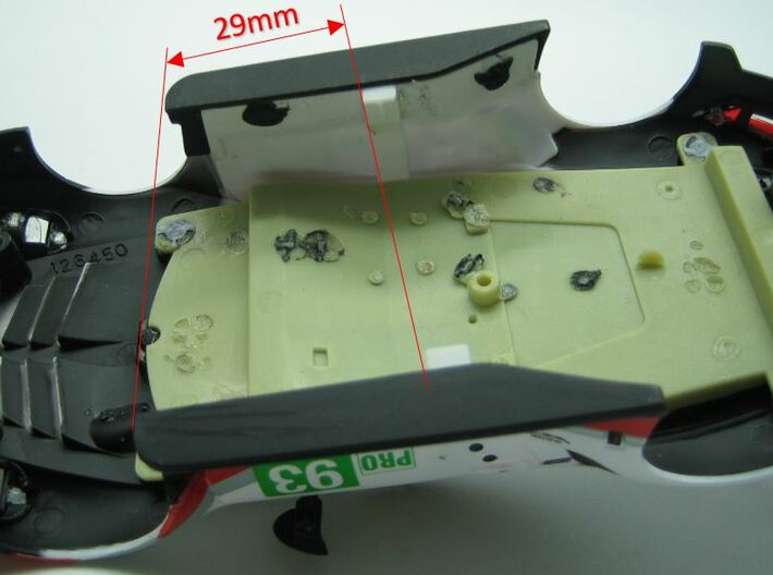 PSCA02201 chassis for Carrera Porsche 911 RSR GT3 3d printed assembly of body support / Montage der Karosseriewinkel