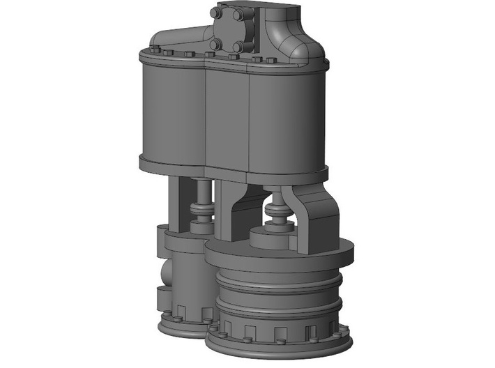 2× O scale Cross-Compound Westinghouse Air Pump 3d printed