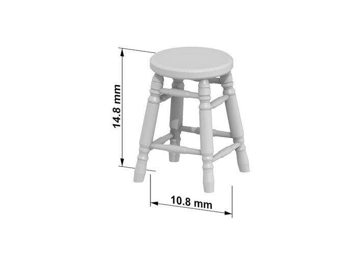 Stool 03. 1:35 Scale x8 Units 3d printed Dimensions at 1:35 Scale