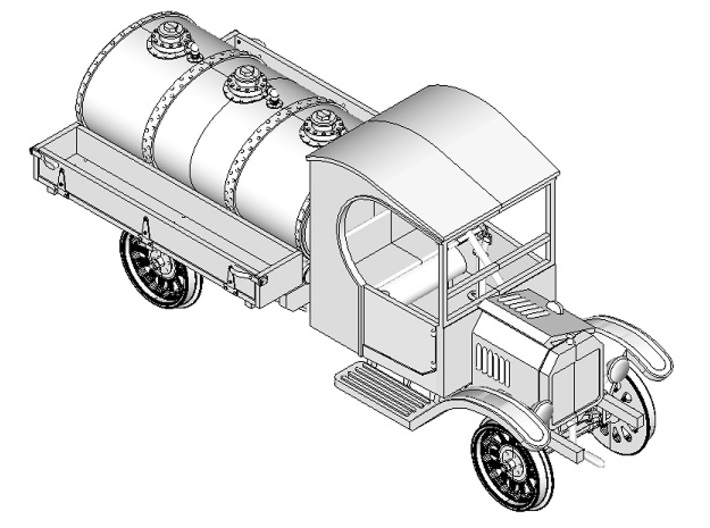 HOn3 Model TT Railtruck Fuel Tank Body B 3d printed Shown mounted on Chassis