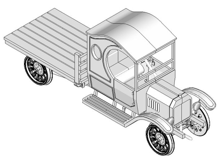 HOn3 Model TT Railtruck Flatbed Body A 3d printed Shown mounted on Chassis