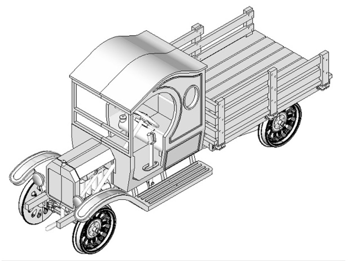 HOn3 Model TT Railtruck Stakebed Body C 3d printed Shown mounted on Chassis
