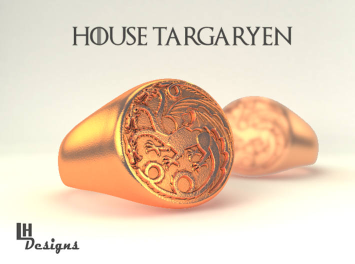 Size 7 Targaryen Ring 3d printed 