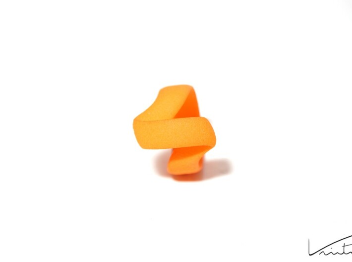 Twist Parallel ring 3d printed Orange Strong & Flexible