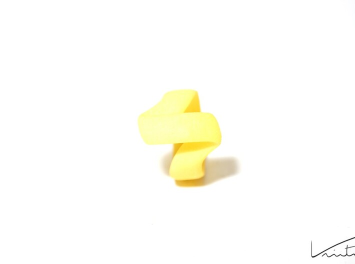Twist Parallel ring 3d printed Yellow Strong & Flexible