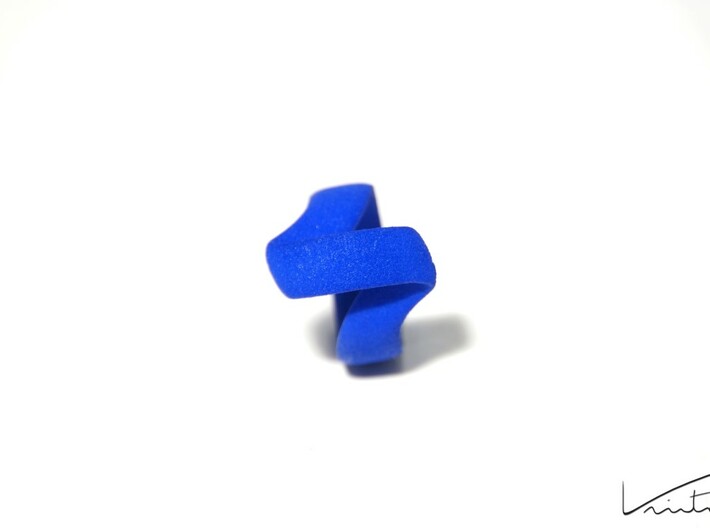 Twist Parallel ring 3d printed Blue Strong & Flexible