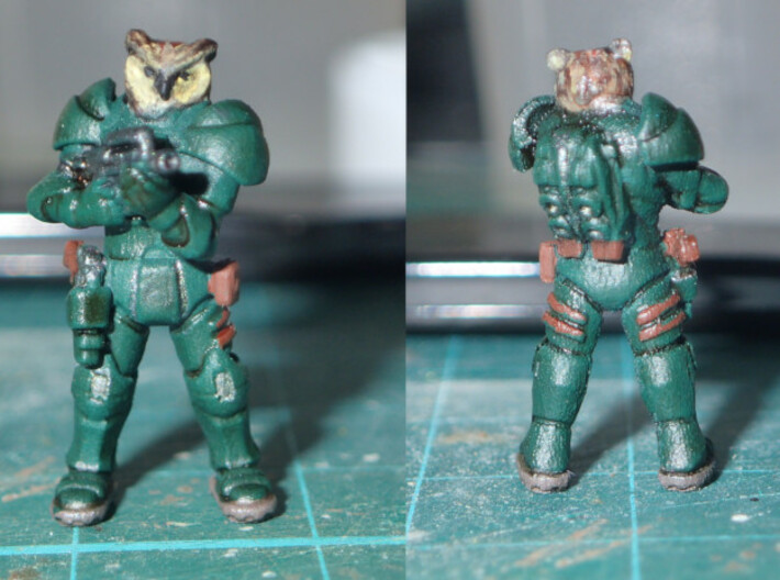 Space Owl Warrior 3d printed Painted version