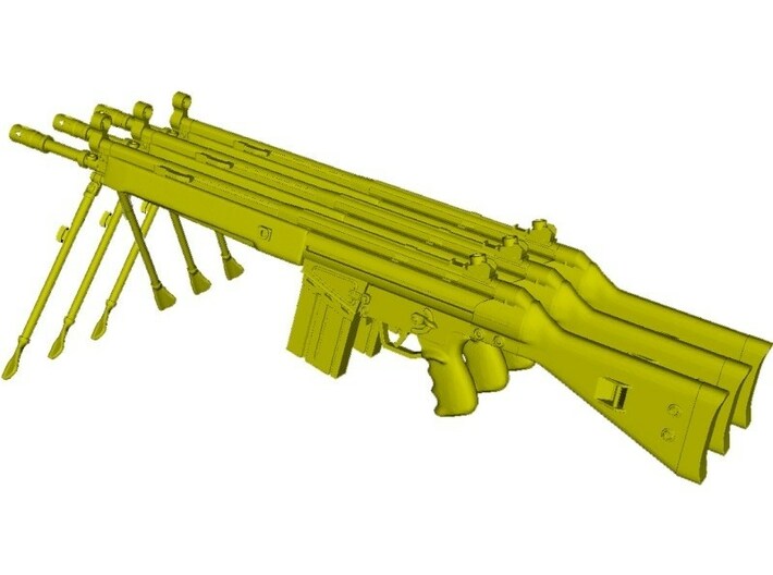 1/12 scale Heckler &amp; Koch G-3A3 rifles B x 3 3d printed