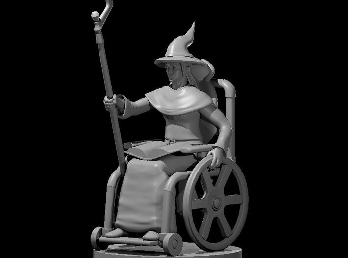 Human Female Wizard in a Wheel Chair 3d printed