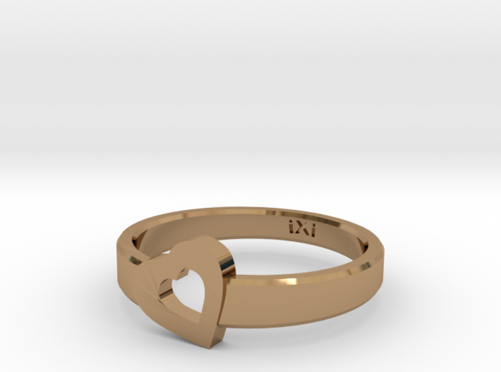 Simple Love Heart Ring - Size 5 3d printed