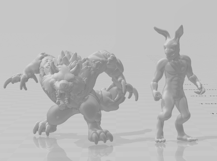Evil Easter Bunny miniature fantasy games DnD rpg 3d printed 