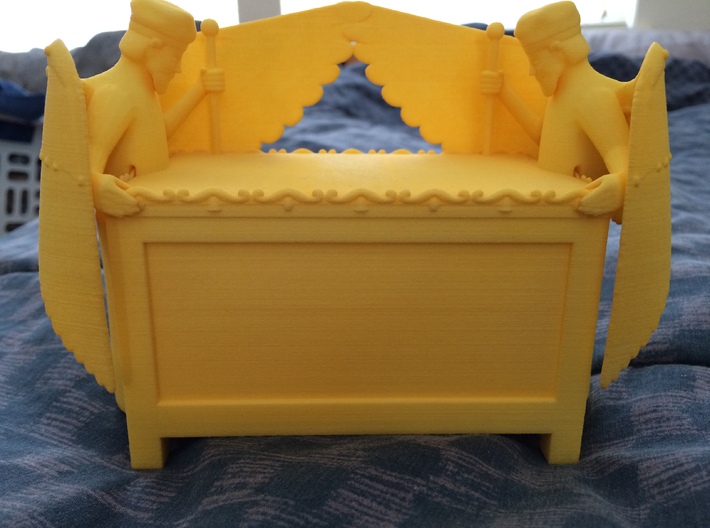 Mercy Seat for Ark of the Covenant 3d printed This is a photo of the mercy seat lid plus the ark box which is a separate purchase.
