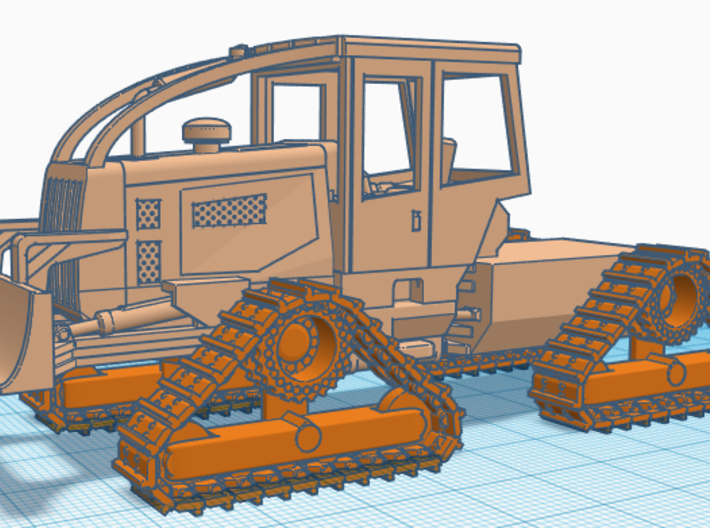 1/50th Log Skidder or equipment quad tracks 3d printed As seen matched up to a skidder