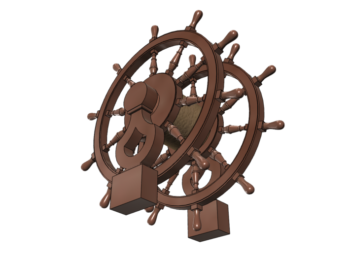 1/48 Ship's Wheel (Helm) for Frigates, Sloops, etc 3d printed Painting suggestion.