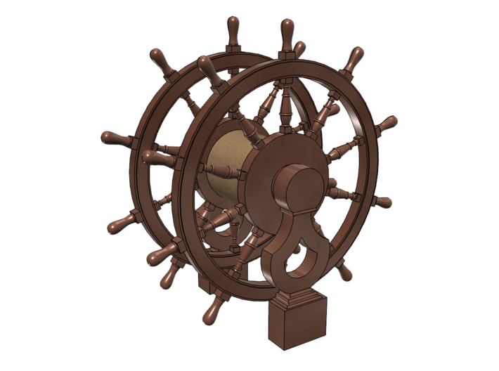 1/48 Ship's Wheel (Helm) for Frigates, Sloops, etc 3d printed Painting suggestion.