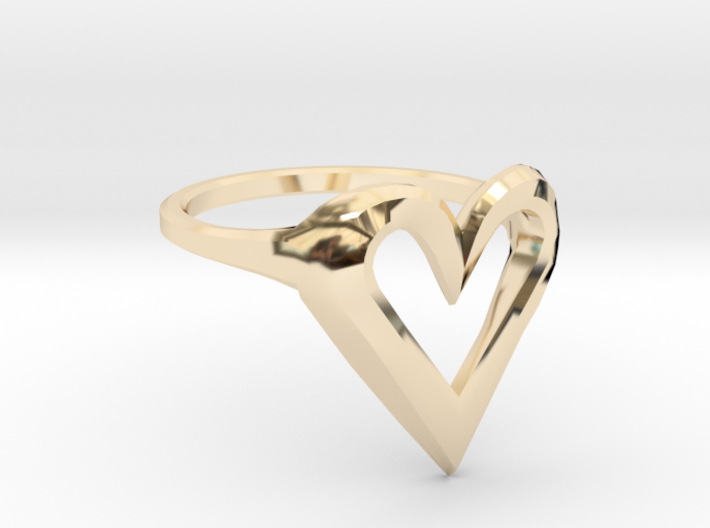 FLYHIGH: Skinny Heart Ring 15mm 3d printed