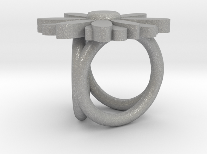 Scarf buckle triple ring with daisy 3d printed