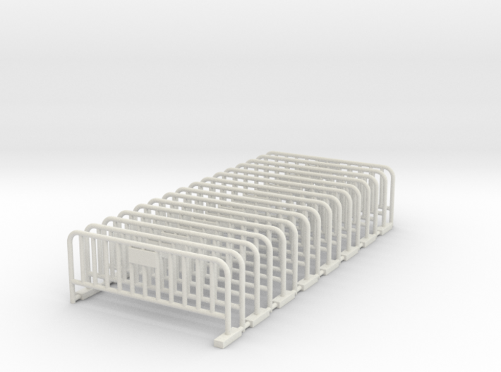Barrier 01 (portable fence). Scale HO (1:87) 3d printed Metal Barrier (Fence) in scale HO (1:87)
