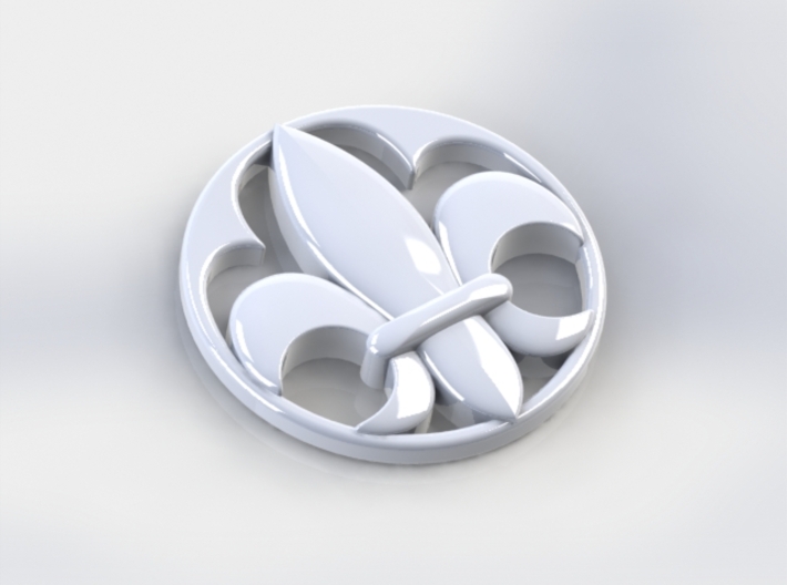 Fleur-de-lis Token 1&quot; 3d printed 3D render